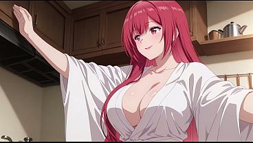 Anak Tiri Pulang Cepat, Lihat Istri Bapak Masak Pakai Baju Tipis. Kureha Enomoto Pamer Tubuh Panas, Cosplay Hentai Bikinan Ai.