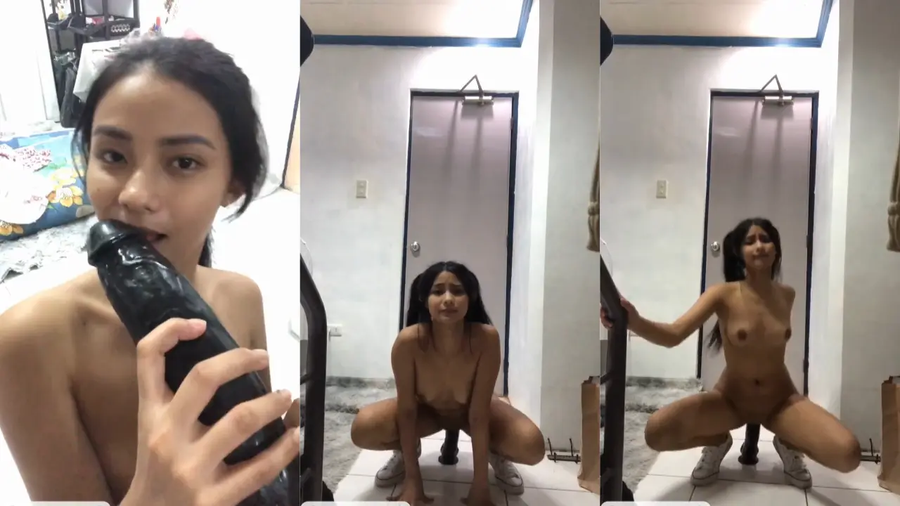 Bella Tocil Cuma Doyan Dimasukin Dildo Hitam Gede Banget Bikin Makin Nafsu